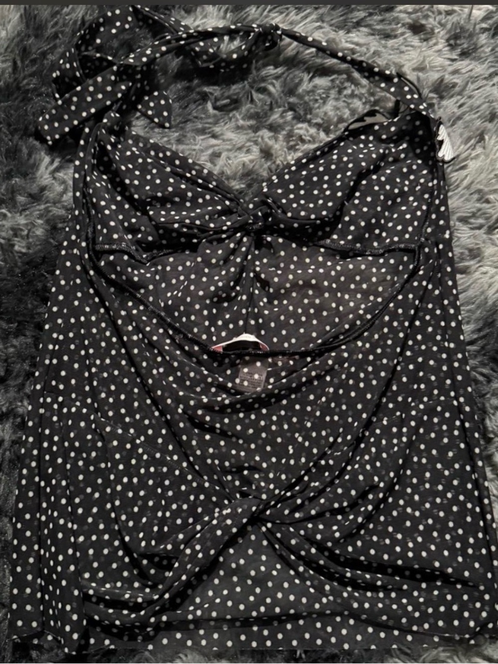 Rare! Victoria’s Secret polka dot halter top with flower decal S - Picture 5 of 6